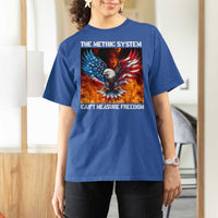 Funny Bald Eagle 4th of July T Shirt For Women The Metric System Cant Measure Freedom American Flag - Wonder Print Shop