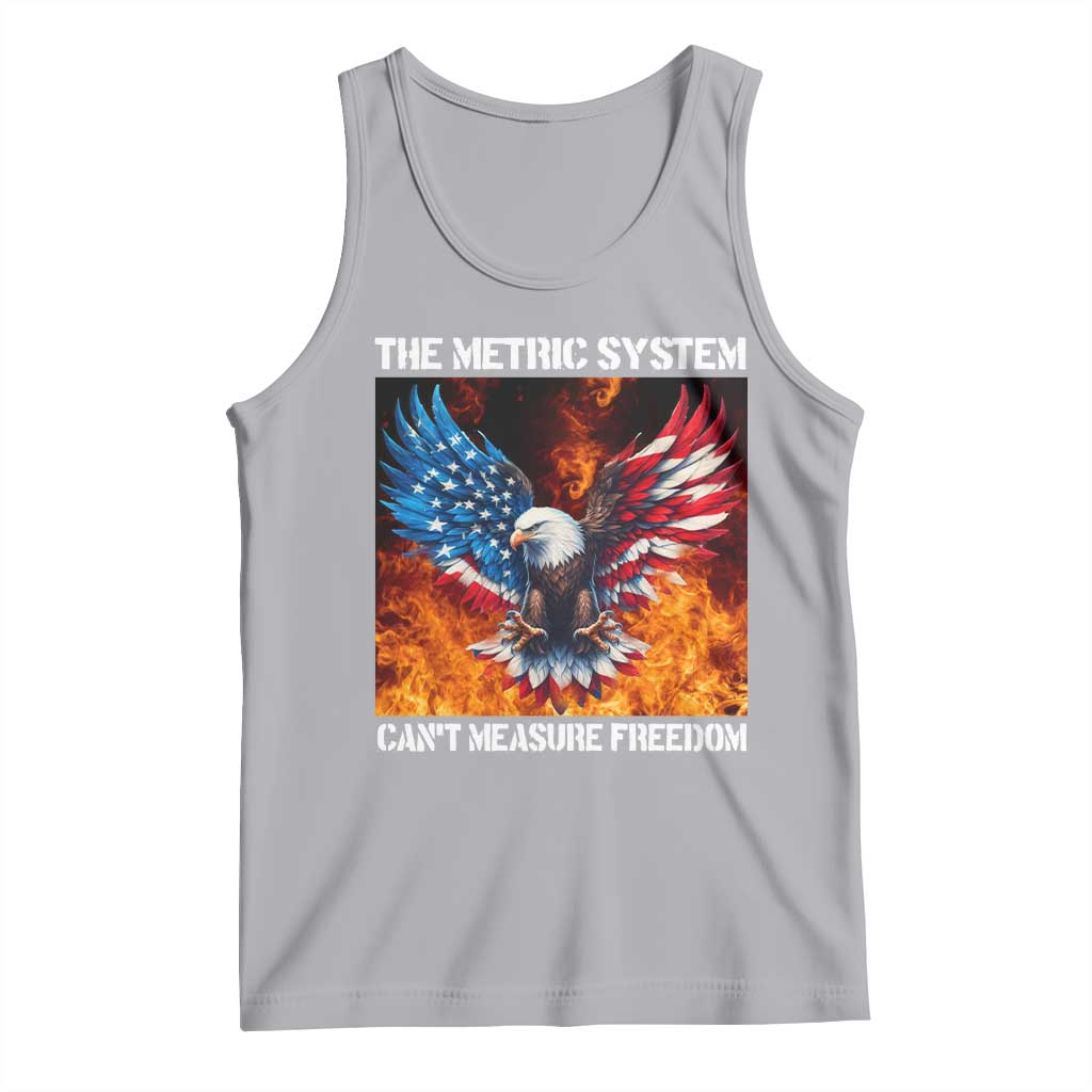 Funny Bald Eagle 4th of July Tank Top The Metric System Cant Measure Freedom American Flag - Wonder Print Shop