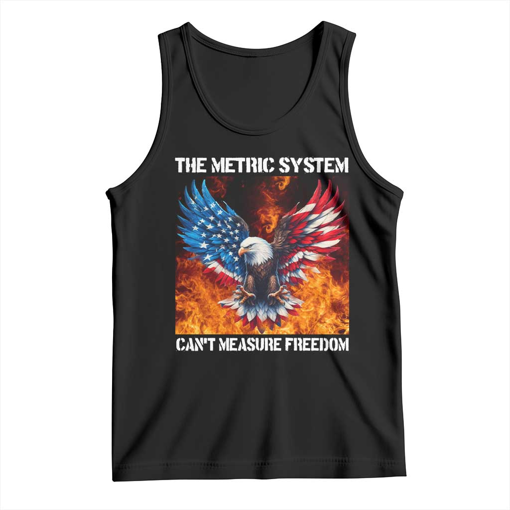 Funny Bald Eagle 4th of July Tank Top The Metric System Cant Measure Freedom American Flag - Wonder Print Shop
