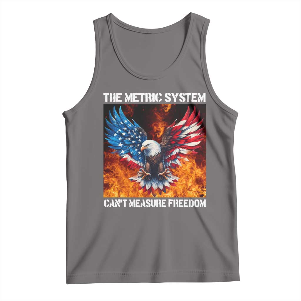 Funny Bald Eagle 4th of July Tank Top The Metric System Cant Measure Freedom American Flag - Wonder Print Shop