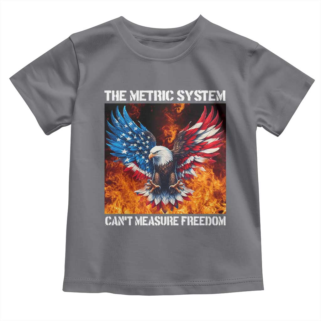 Funny Bald Eagle 4th of July Toddler T Shirt The Metric System Cant Measure Freedom American Flag - Wonder Print Shop