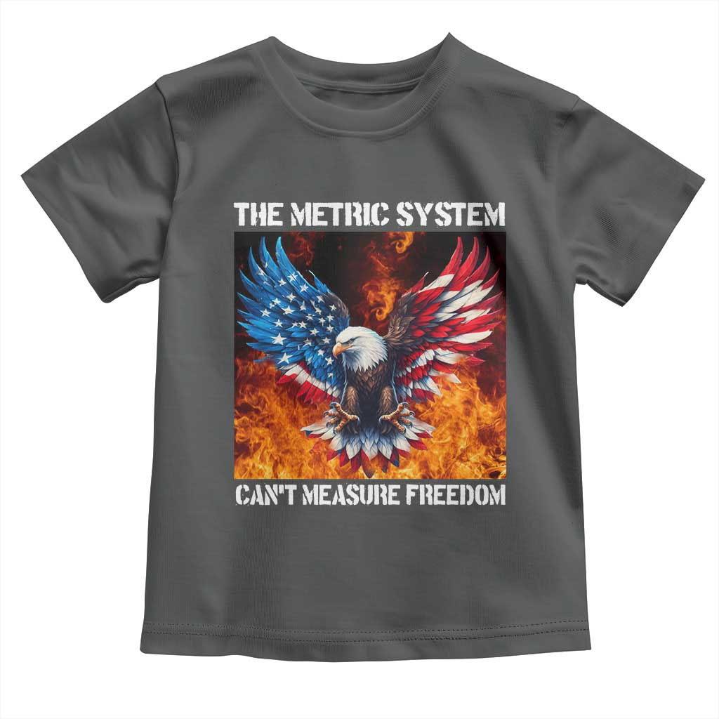 Funny Bald Eagle 4th of July Toddler T Shirt The Metric System Cant Measure Freedom American Flag - Wonder Print Shop