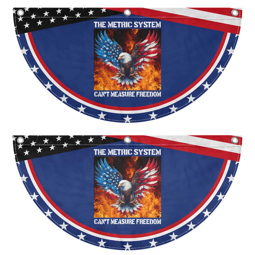 Funny Bald Eagle 4th of July Patriotic Fan Flag The Metric System Cant Measure Freedom American Flag