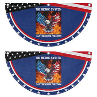 Funny Bald Eagle 4th of July Patriotic Fan Flag The Metric System Cant Measure Freedom American Flag