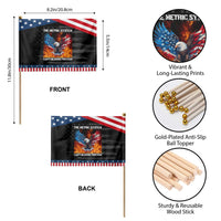 Funny Bald Eagle 4th of July Patriotic Handheld Flag The Metric System Cant Measure Freedom American Flag