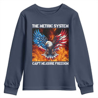 Funny Bald Eagle 4th of July Youth Sweatshirt The Metric System Cant Measure Freedom American Flag - Wonder Print Shop