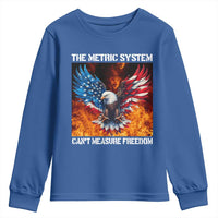Funny Bald Eagle 4th of July Youth Sweatshirt The Metric System Cant Measure Freedom American Flag - Wonder Print Shop