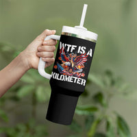 Funny 4th Of July WTF Is A Kilometer Tumbler With Handle USA Meme Founding Father Patriotic - Wonder Print Shop