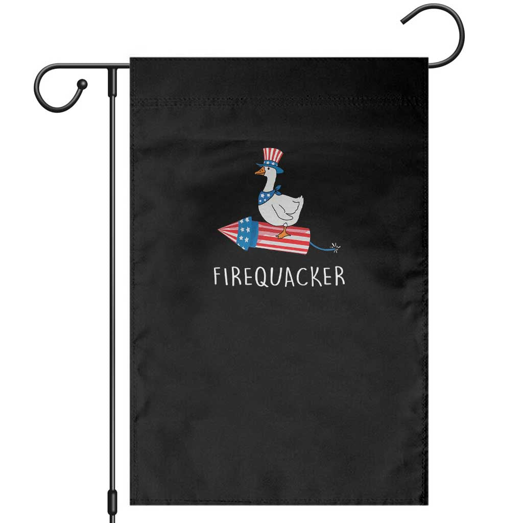Funny July 4th Goose Garden Flag Patriotic Goose Firework Firequacker Independence Day - Wonder Print Shop