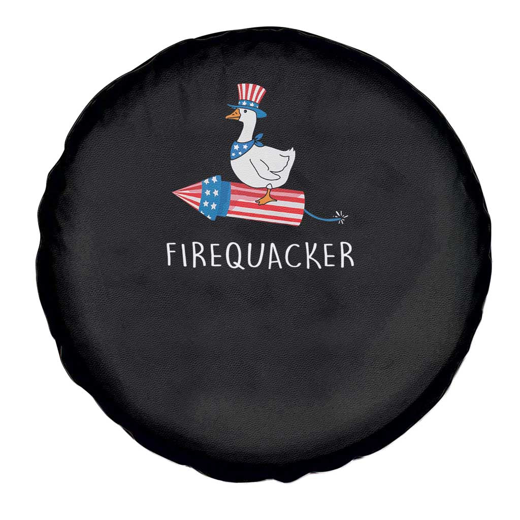 Funny July 4th Goose Spare Tire Cover Patriotic Goose Firework Firequacker Independence Day - Wonder Print Shop