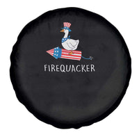 Funny July 4th Goose Spare Tire Cover Patriotic Goose Firework Firequacker Independence Day - Wonder Print Shop