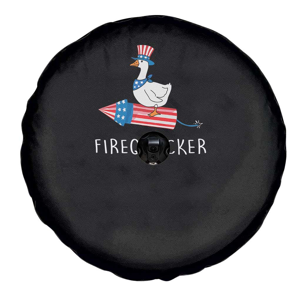 Funny July 4th Goose Spare Tire Cover Patriotic Goose Firework Firequacker Independence Day - Wonder Print Shop