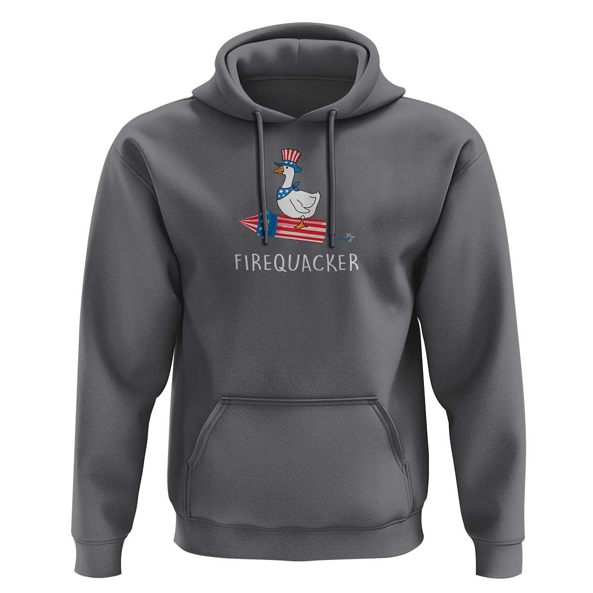 Funny July 4th Goose Hoodie Patriotic Goose Firework Firequacker Independence Day - Wonder Print Shop