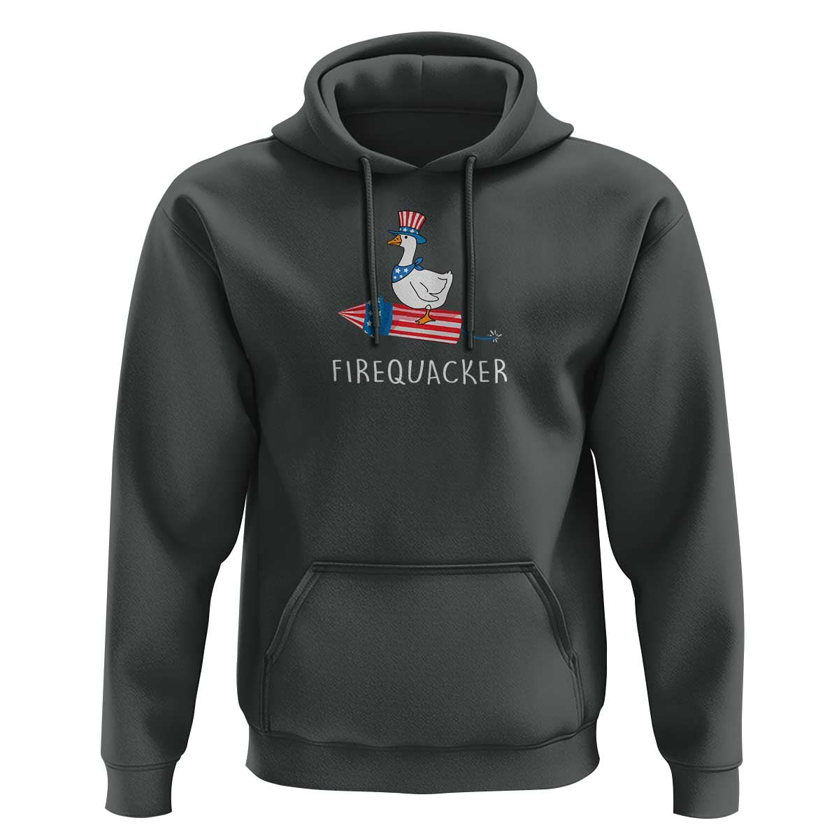 Funny July 4th Goose Hoodie Patriotic Goose Firework Firequacker Independence Day - Wonder Print Shop
