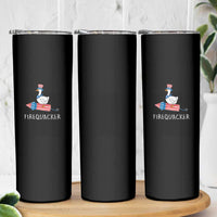 Funny July 4th Goose Skinny Tumbler Patriotic Goose Firework Firequacker Independence Day - Wonder Print Shop