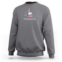 Funny July 4th Goose Sweatshirt Patriotic Goose Firework Firequacker Independence Day - Wonder Print Shop