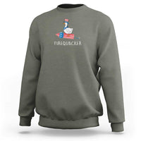Funny July 4th Goose Sweatshirt Patriotic Goose Firework Firequacker Independence Day - Wonder Print Shop