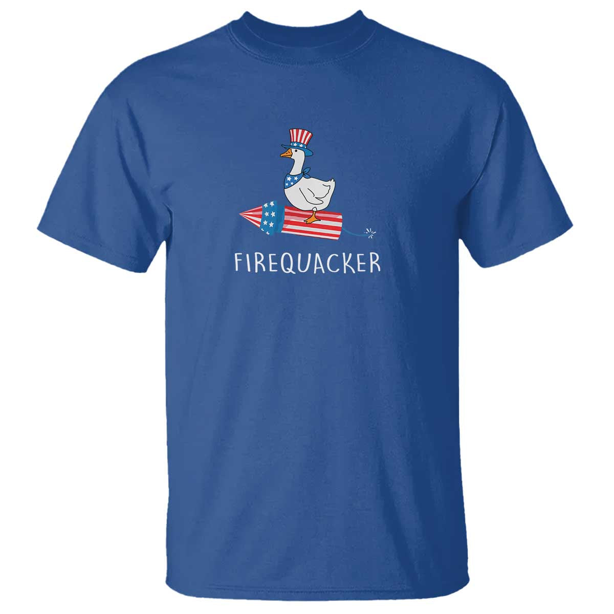 Funny July 4th Goose T Shirt Patriotic Goose Firework Firequacker Independence Day - Wonder Print Shop