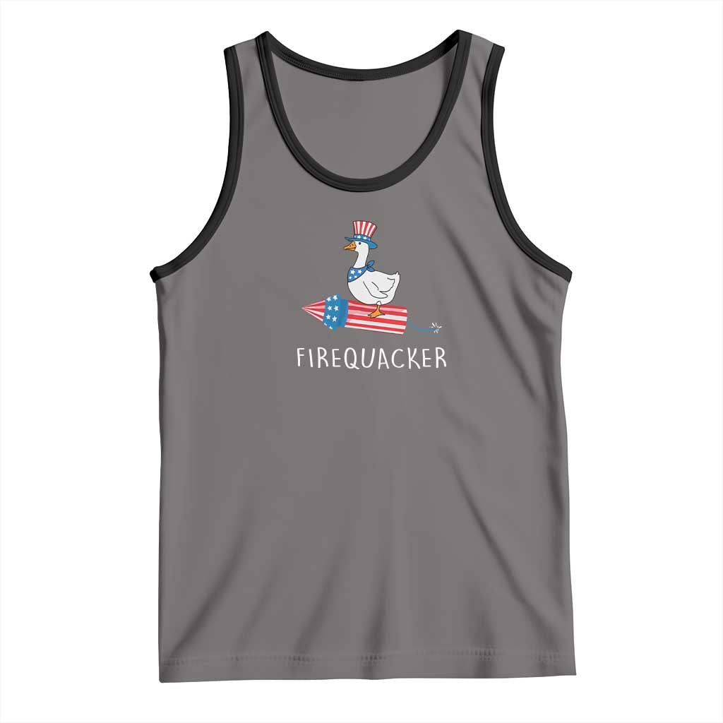 Funny July 4th Goose Tank Top Patriotic Goose Firework Firequacker Independence Day - Wonder Print Shop