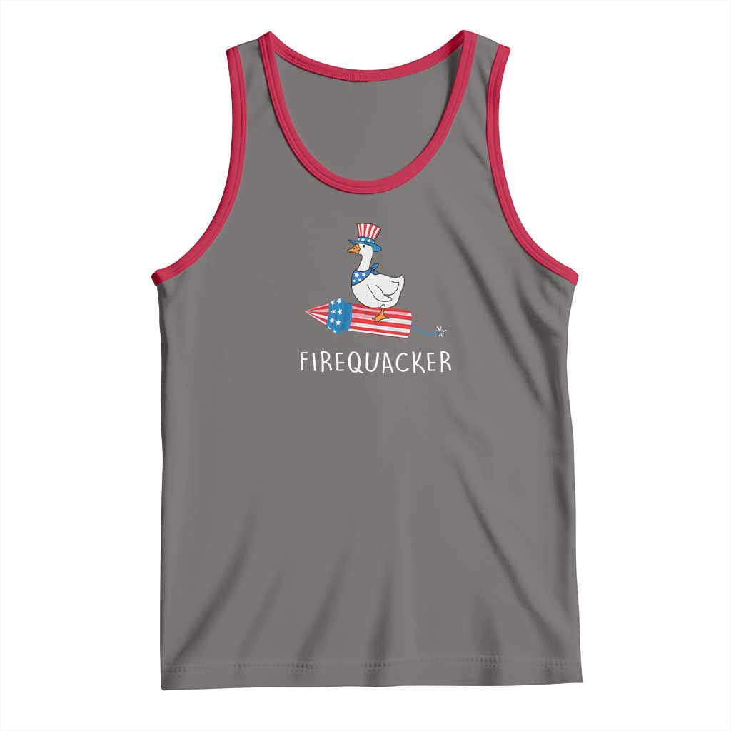 Funny July 4th Goose Tank Top Patriotic Goose Firework Firequacker Independence Day - Wonder Print Shop