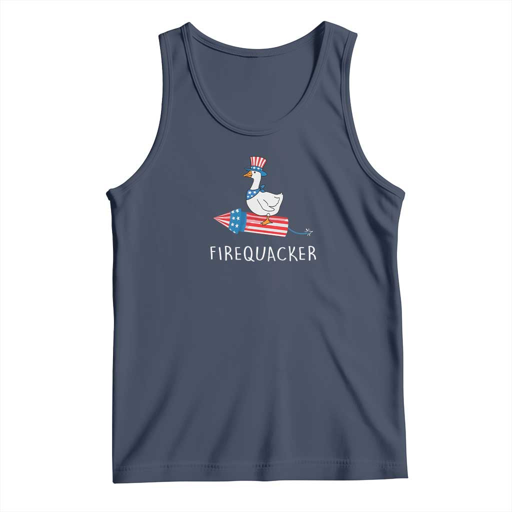 Funny July 4th Goose Tank Top Patriotic Goose Firework Firequacker Independence Day - Wonder Print Shop