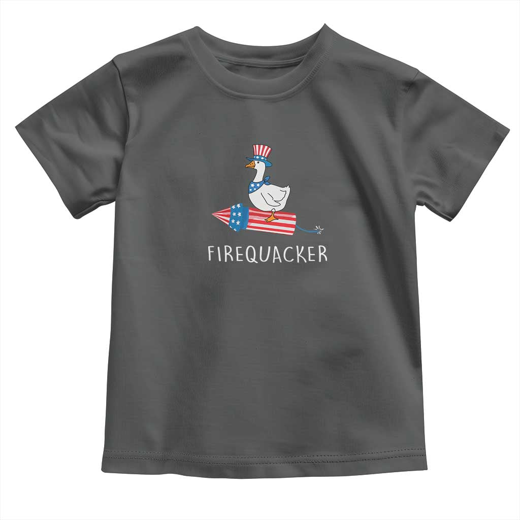 Funny July 4th Goose Toddler T Shirt Patriotic Goose Firework Firequacker Independence Day - Wonder Print Shop