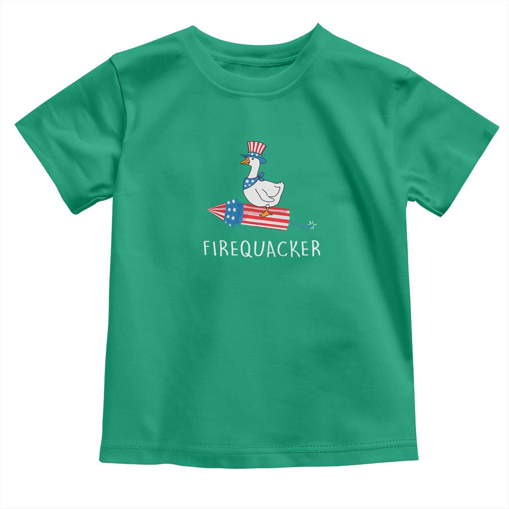 Funny July 4th Goose Toddler T Shirt Patriotic Goose Firework Firequacker Independence Day - Wonder Print Shop