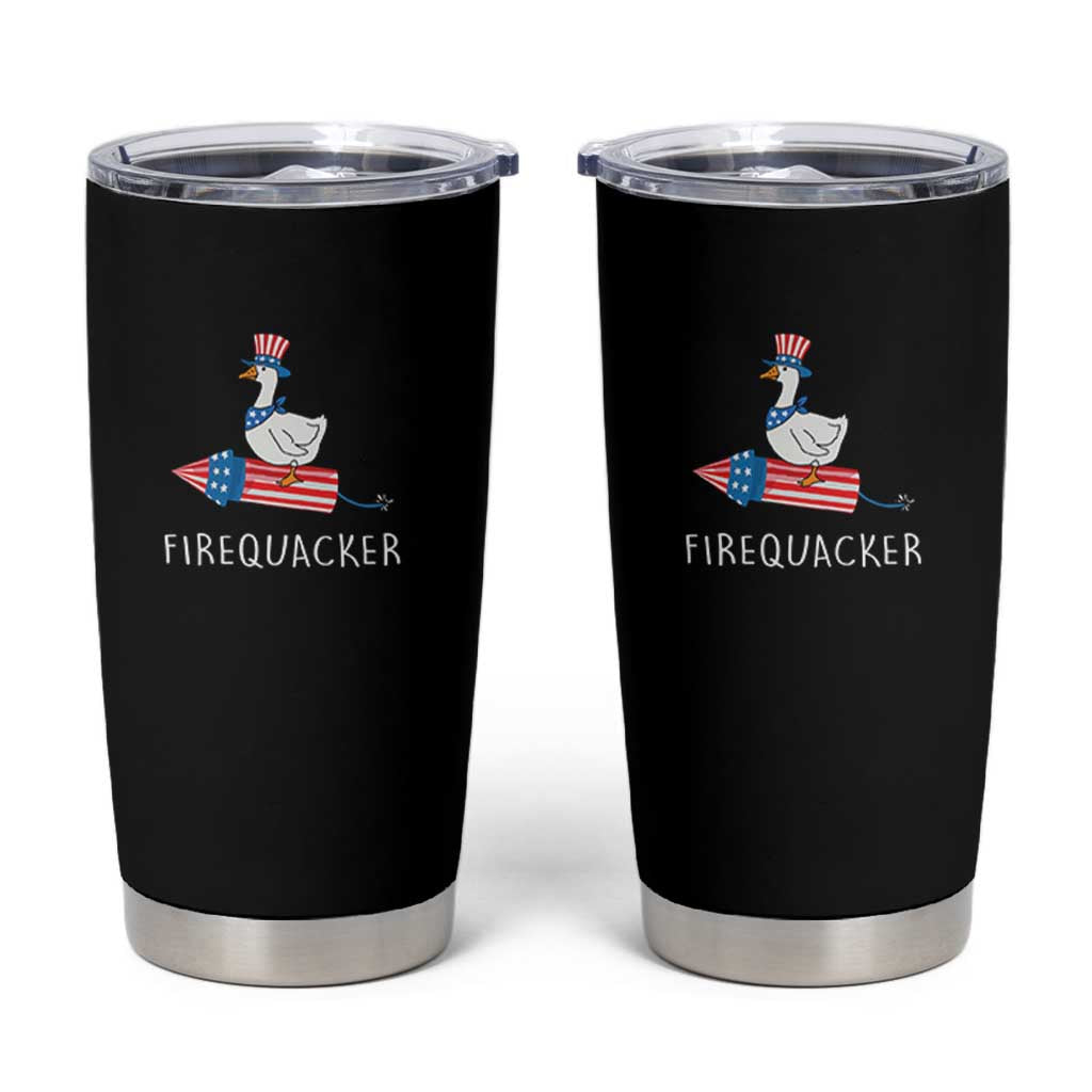 Funny July 4th Goose Tumbler Cup Patriotic Goose Firework Firequacker Independence Day - Wonder Print Shop