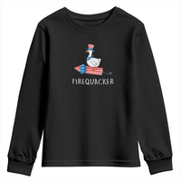 Funny July 4th Goose Youth Sweatshirt Patriotic Goose Firework Firequacker Independence Day - Wonder Print Shop