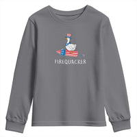 Funny July 4th Goose Youth Sweatshirt Patriotic Goose Firework Firequacker Independence Day - Wonder Print Shop