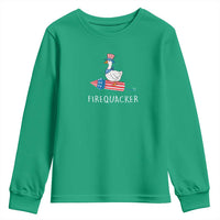 Funny July 4th Goose Youth Sweatshirt Patriotic Goose Firework Firequacker Independence Day - Wonder Print Shop