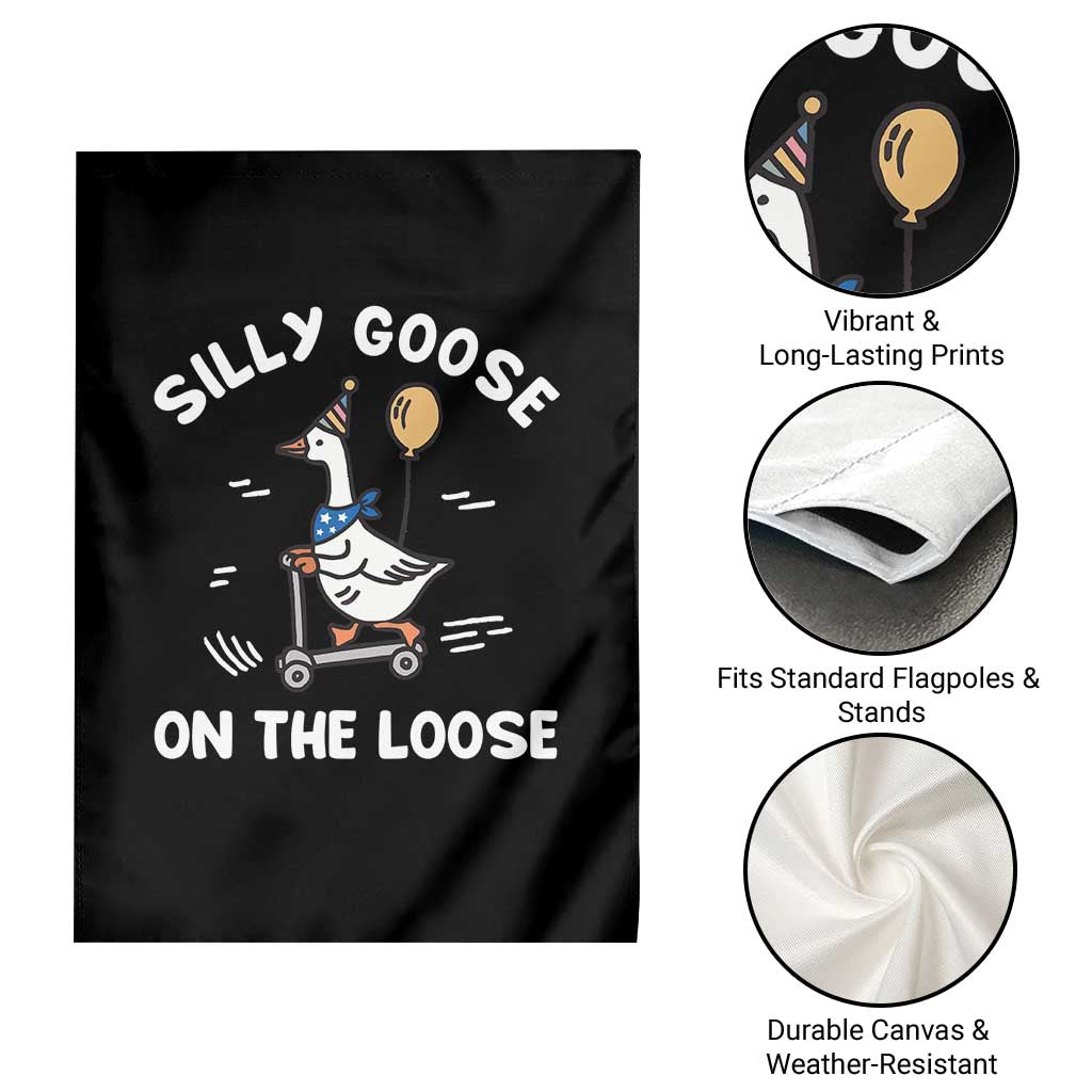 Funny Silly Goose Garden Flag Goose On The Loose Animal Humor