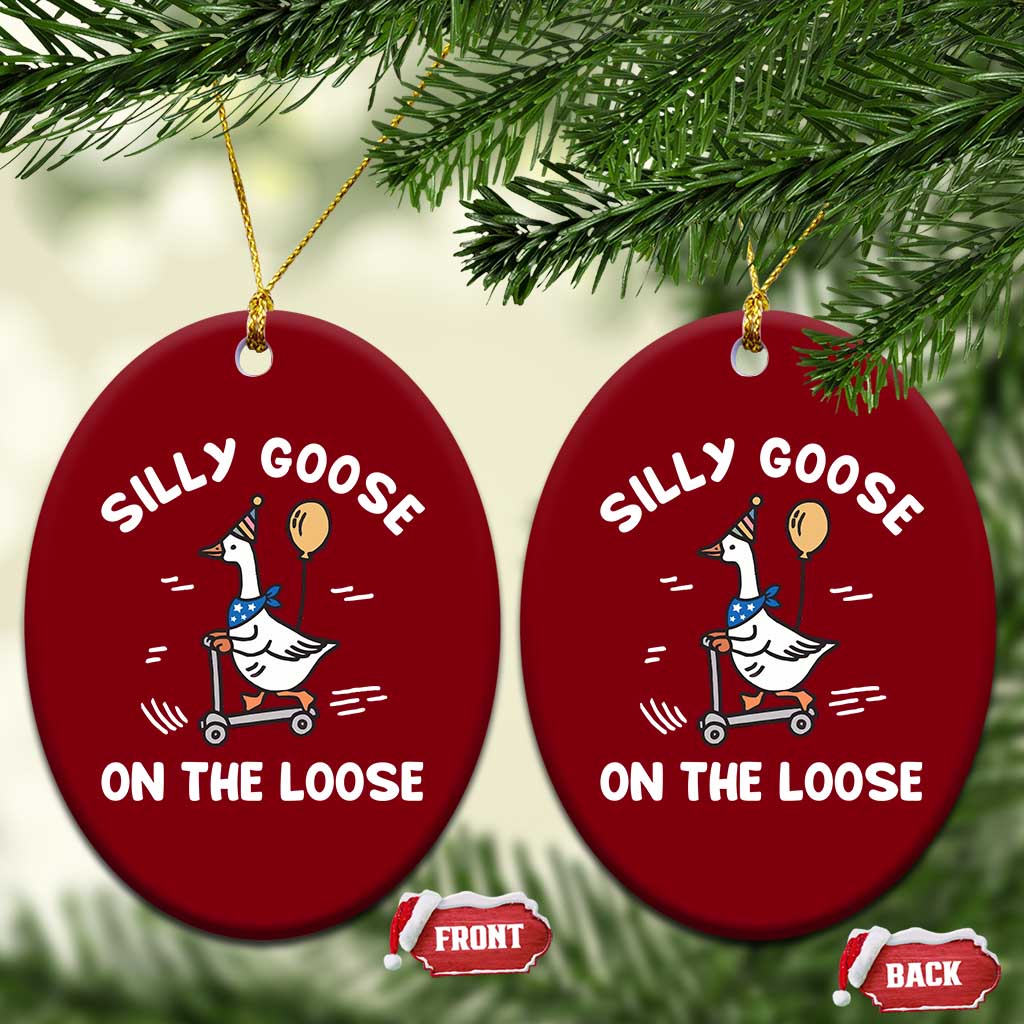Funny Silly Goose Ceramic Ornament Goose On The Loose Animal Humor