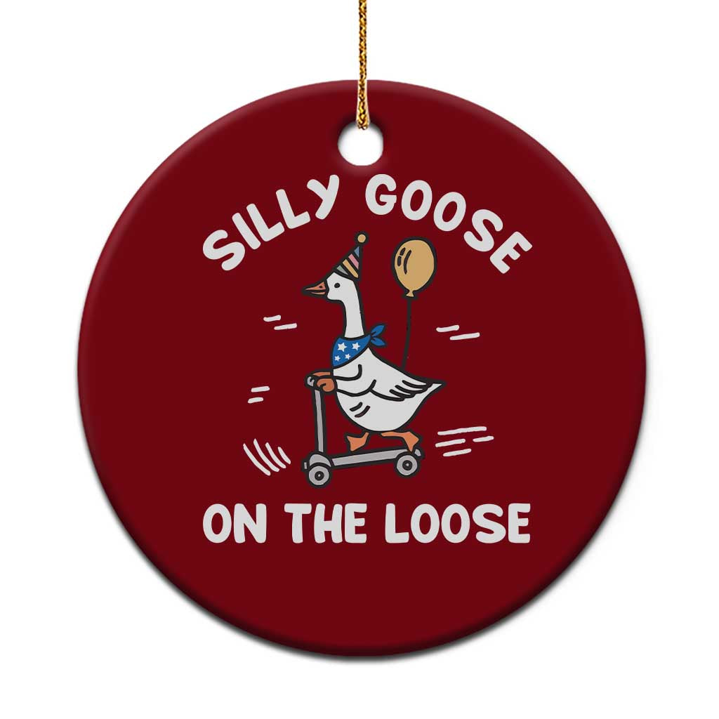 Funny Silly Goose Ceramic Ornament Goose On The Loose Animal Humor