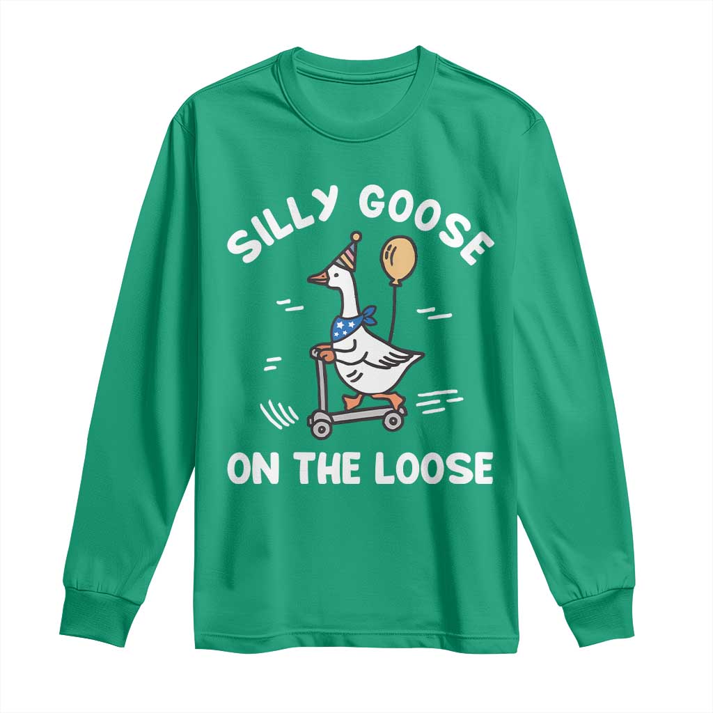 Funny Silly Goose Long Sleeve Shirt Goose On The Loose Animal Humor