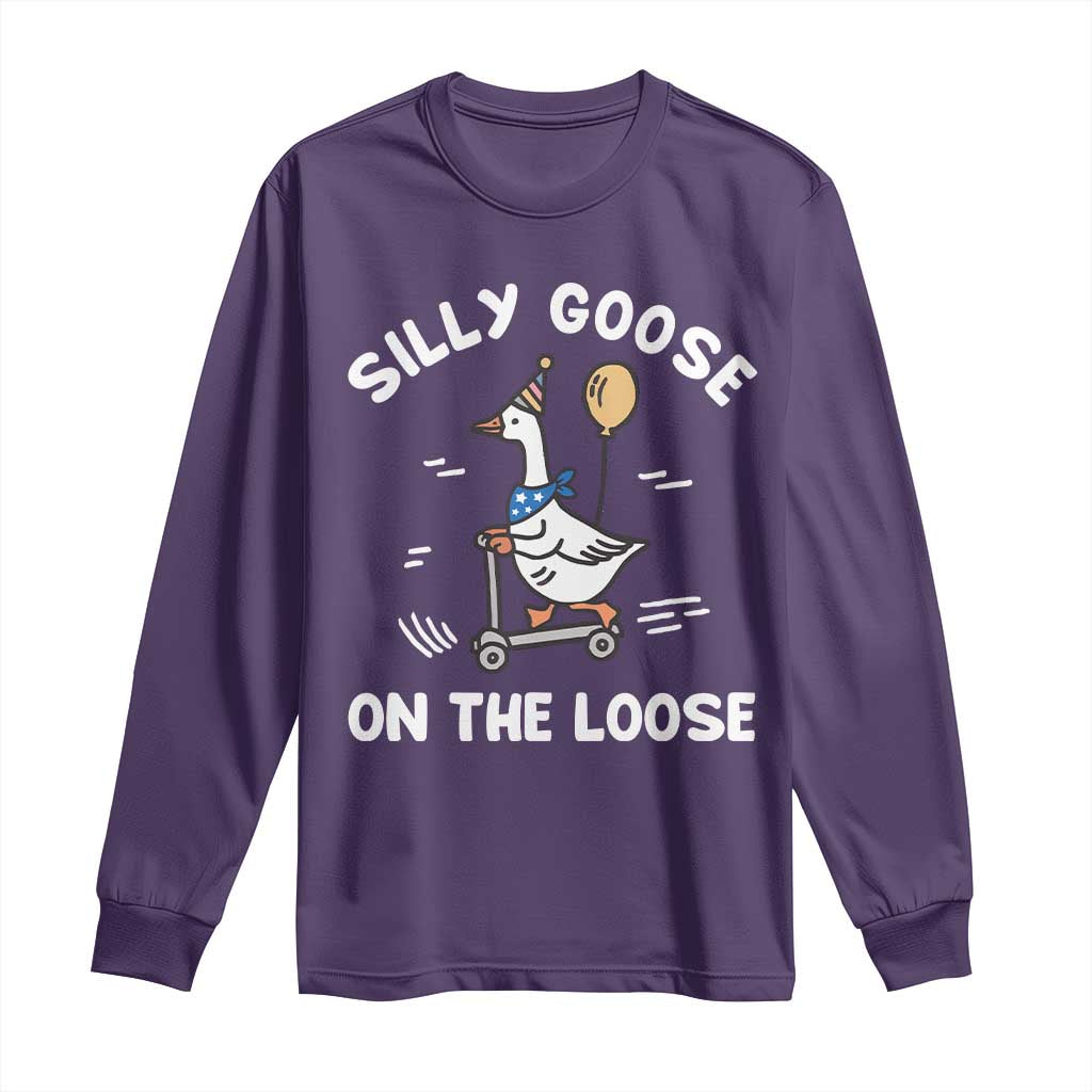 Funny Silly Goose Long Sleeve Shirt Goose On The Loose Animal Humor