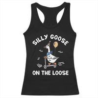 Funny Silly Goose Racerback Tank Top Goose On The Loose Animal Humor