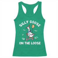 Funny Silly Goose Racerback Tank Top Goose On The Loose Animal Humor