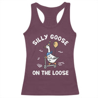 Funny Silly Goose Racerback Tank Top Goose On The Loose Animal Humor
