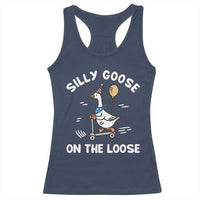 Funny Silly Goose Racerback Tank Top Goose On The Loose Animal Humor