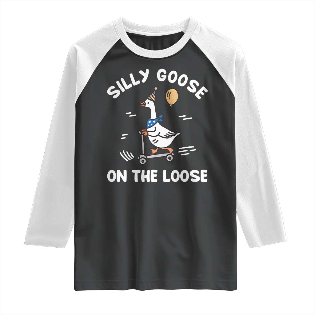 Funny Silly Goose Raglan Shirt Goose On The Loose Animal Humor