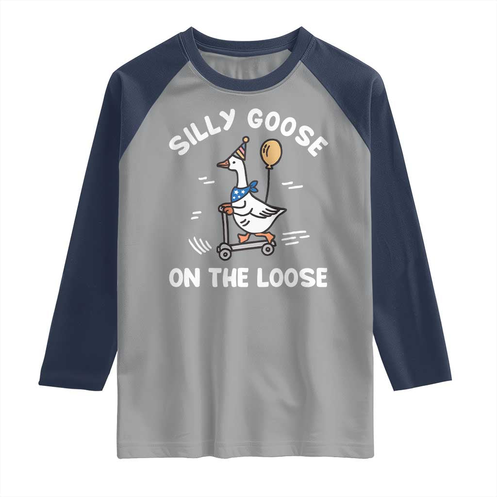 Funny Silly Goose Raglan Shirt Goose On The Loose Animal Humor