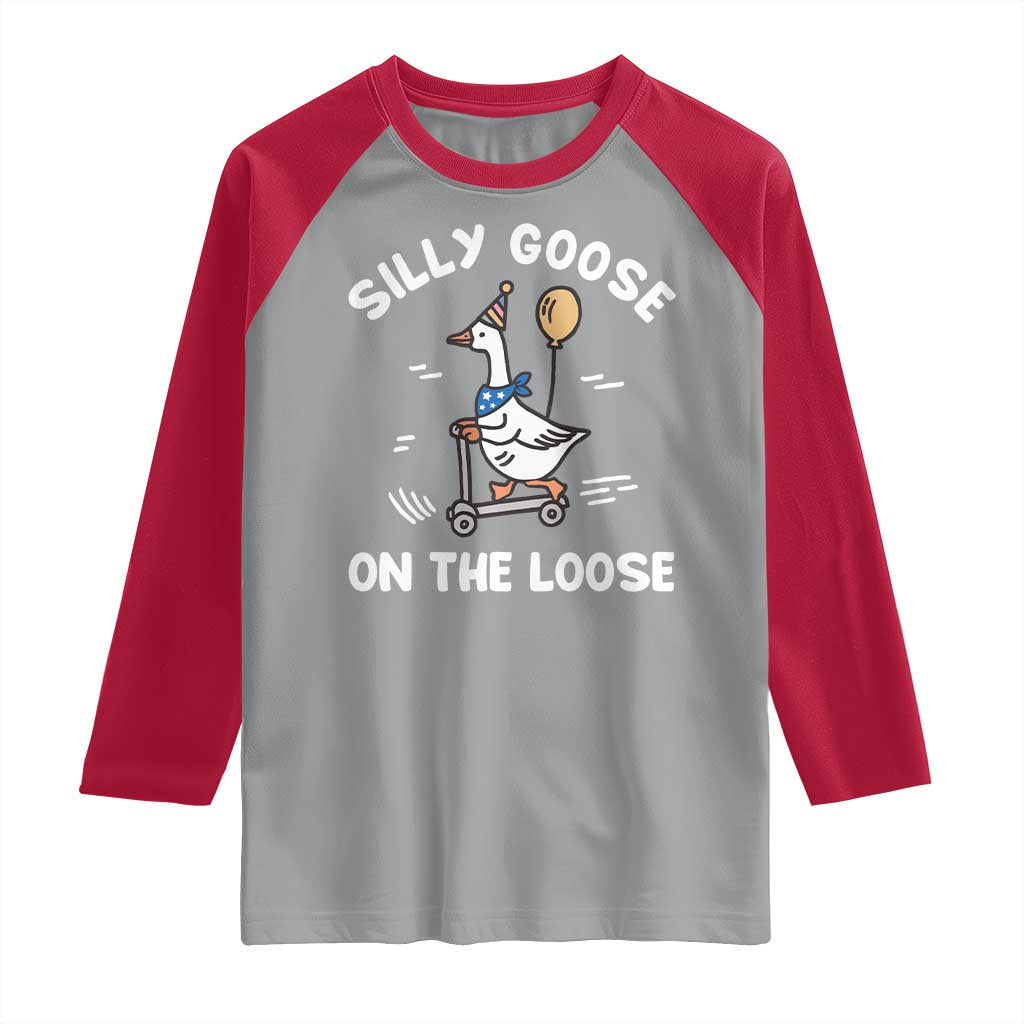 Funny Silly Goose Raglan Shirt Goose On The Loose Animal Humor