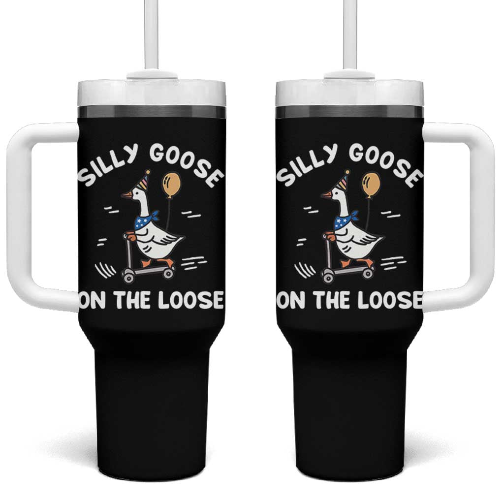 Funny Silly Goose Tumbler With Handle Goose On The Loose Animal Humor