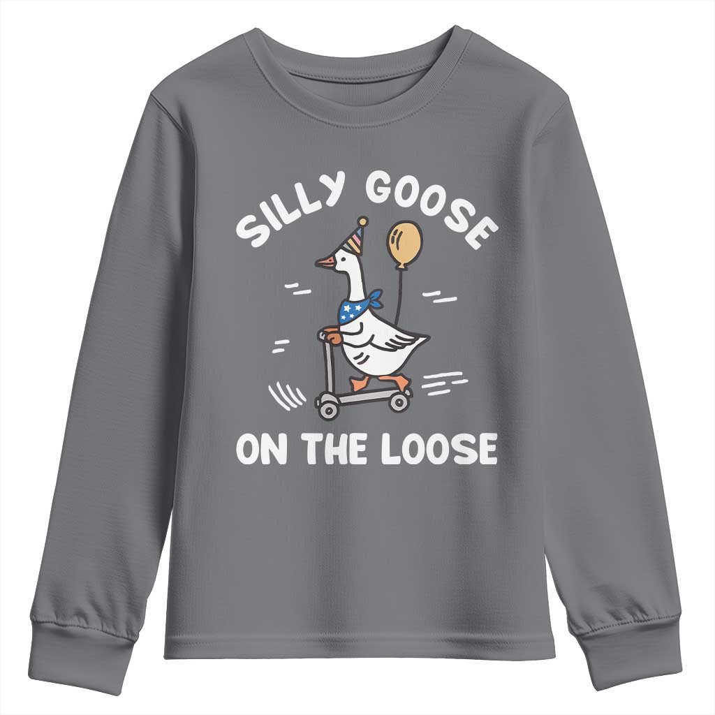 Funny Silly Goose Youth Sweatshirt Goose On The Loose Animal Humor