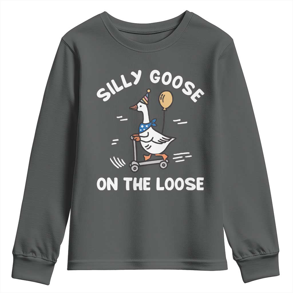 Funny Silly Goose Youth Sweatshirt Goose On The Loose Animal Humor