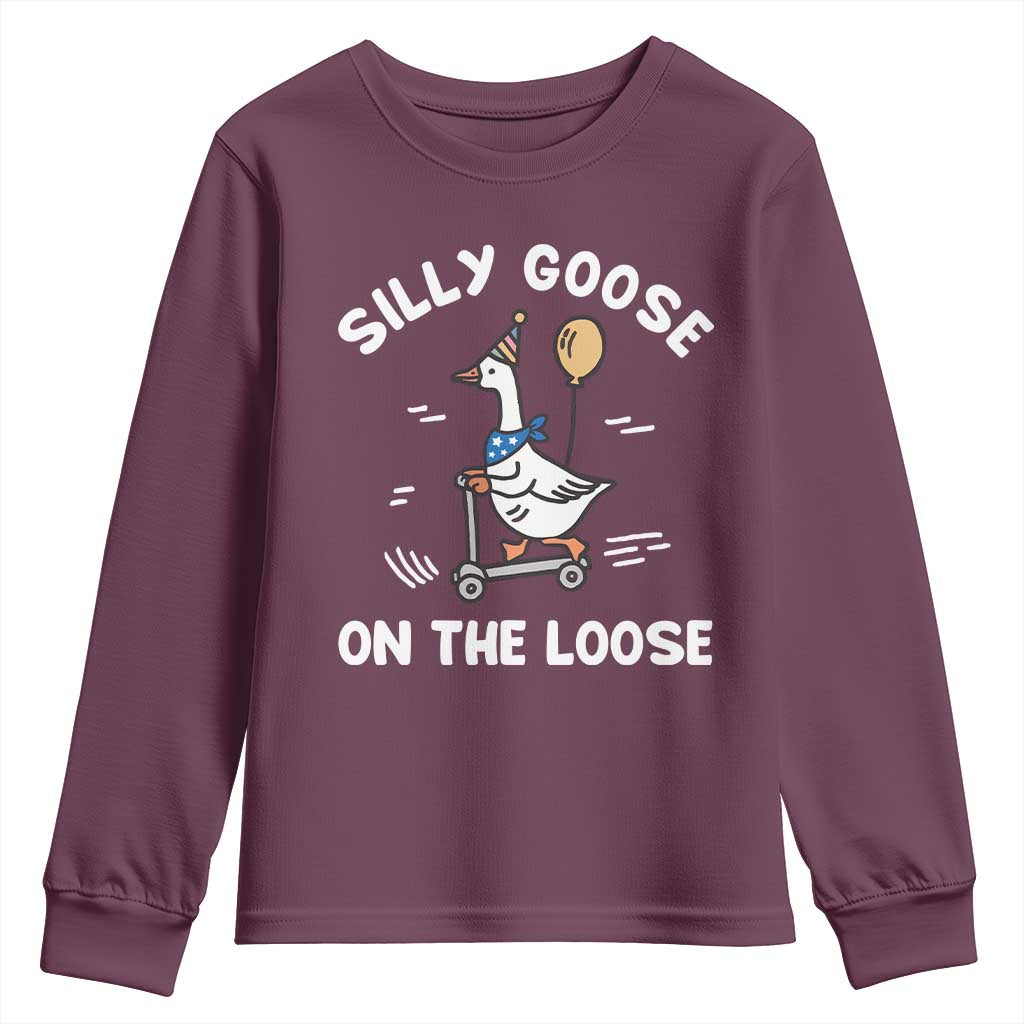 Funny Silly Goose Youth Sweatshirt Goose On The Loose Animal Humor
