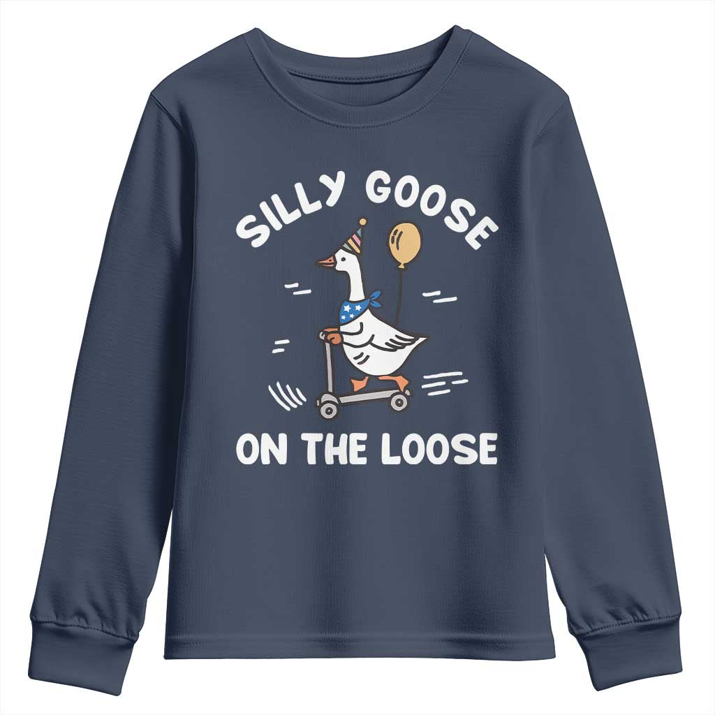 Funny Silly Goose Youth Sweatshirt Goose On The Loose Animal Humor