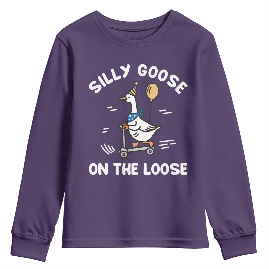 Funny Silly Goose Youth Sweatshirt Goose On The Loose Animal Humor