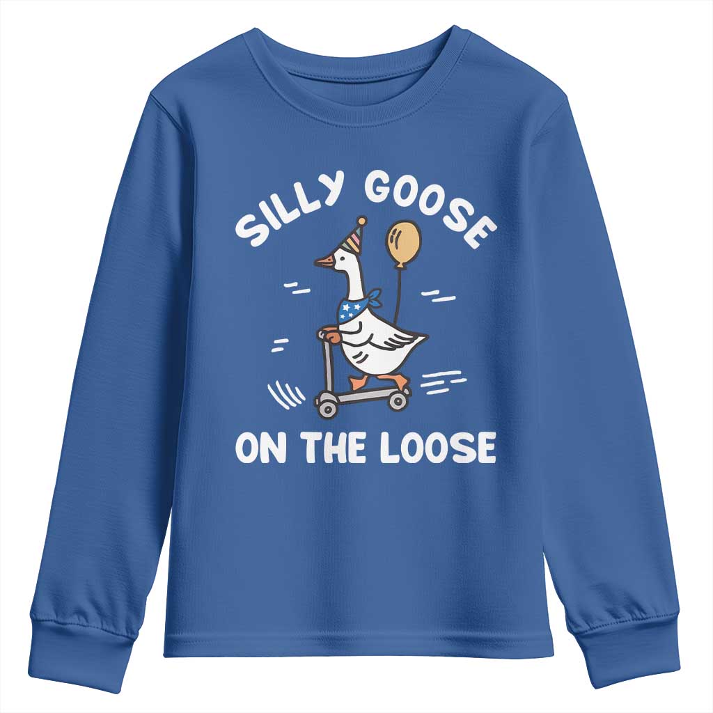 Funny Silly Goose Youth Sweatshirt Goose On The Loose Animal Humor